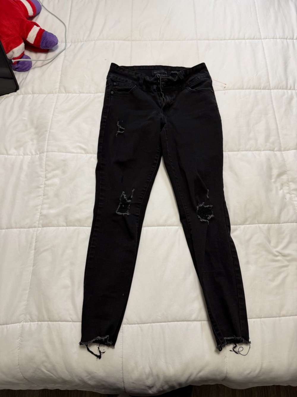 Kendall & Kylie Black Distressed Skinny Jeans